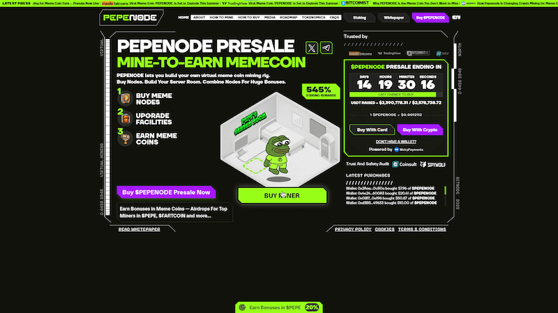 PepeNode webpage