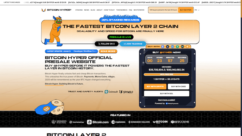 BTC-Hyper webpage