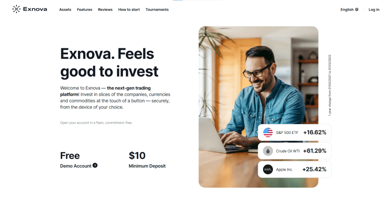 Exnova webpage